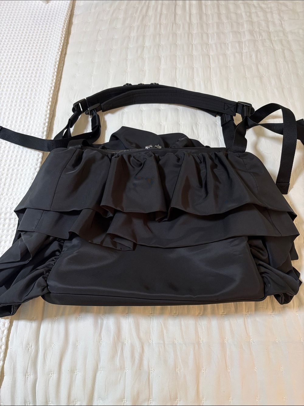 Simone Rocha Black Ruffled Shoulder Bag with Beaded strap - Picture 5 of 13